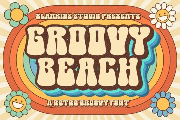 Groovy Beach: A Playful Retro Display Font for Handmade Creators
